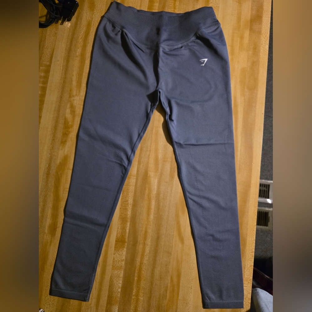 Gymshark Gray Blue Yoga Pants Large (YLEG7) - Picture 8 of 9